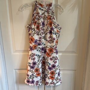 Floral Sleeveless dress - White, Orange, Purple